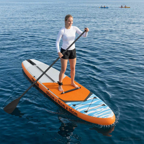 vidaXL SUP-bräda med sits 2-i-1 TRITON 305 x 76 x 15 cm Blå för