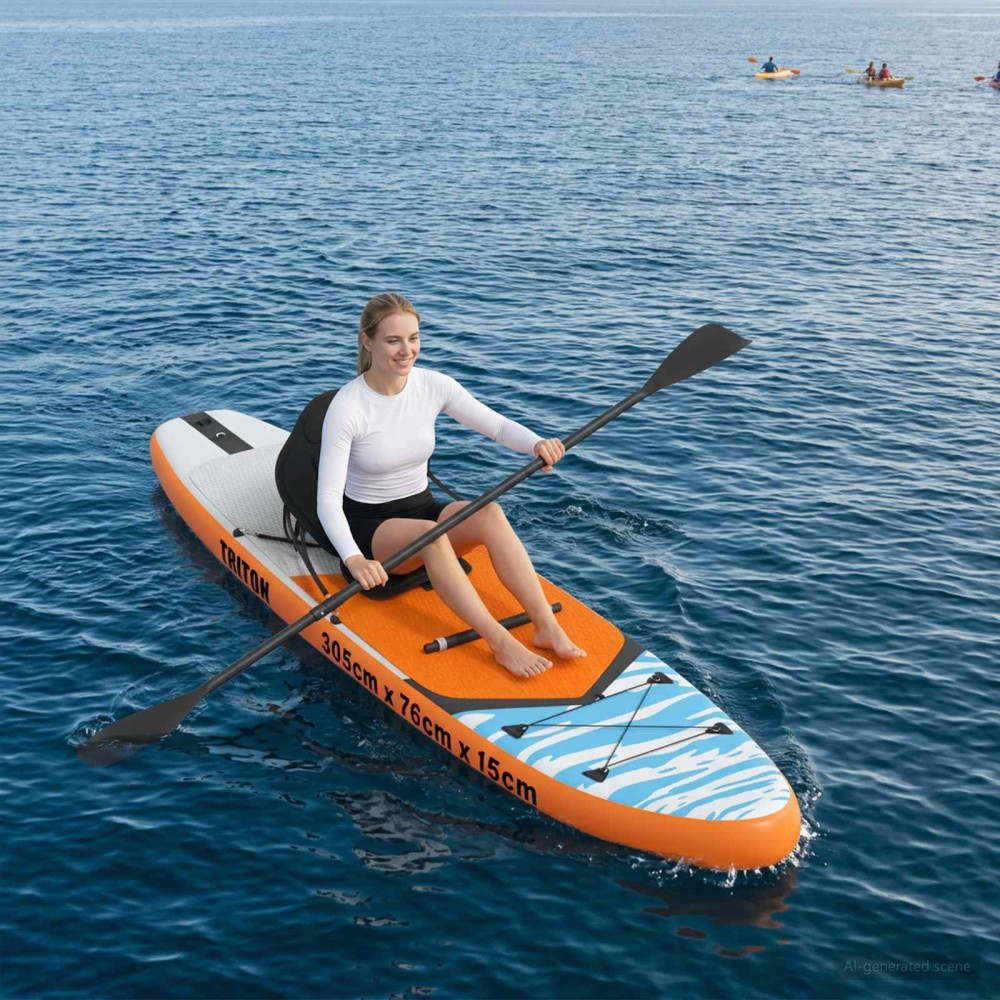 Produktbild för SUP-bräda med sits 2-i-1 TRITON 305 x 76 x 15 cm Blå för
