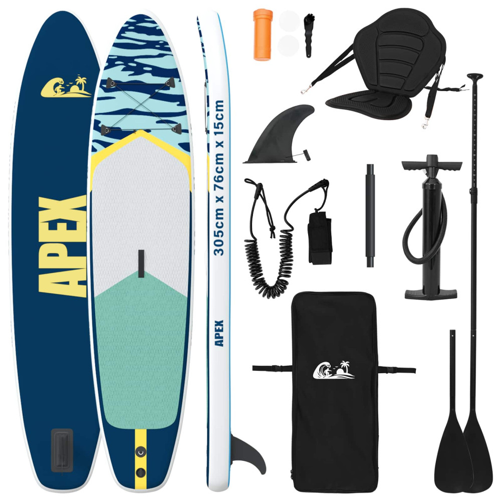 Produktbild för SUP-bräda med sits 2-i-1 APEX 305 x 76 x 15 cm Blå för