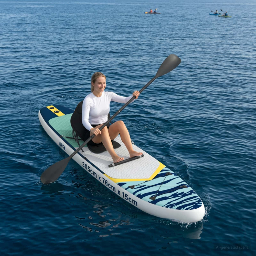 Produktbild för SUP-bräda med sits 2-i-1 APEX 305 x 76 x 15 cm Blå för