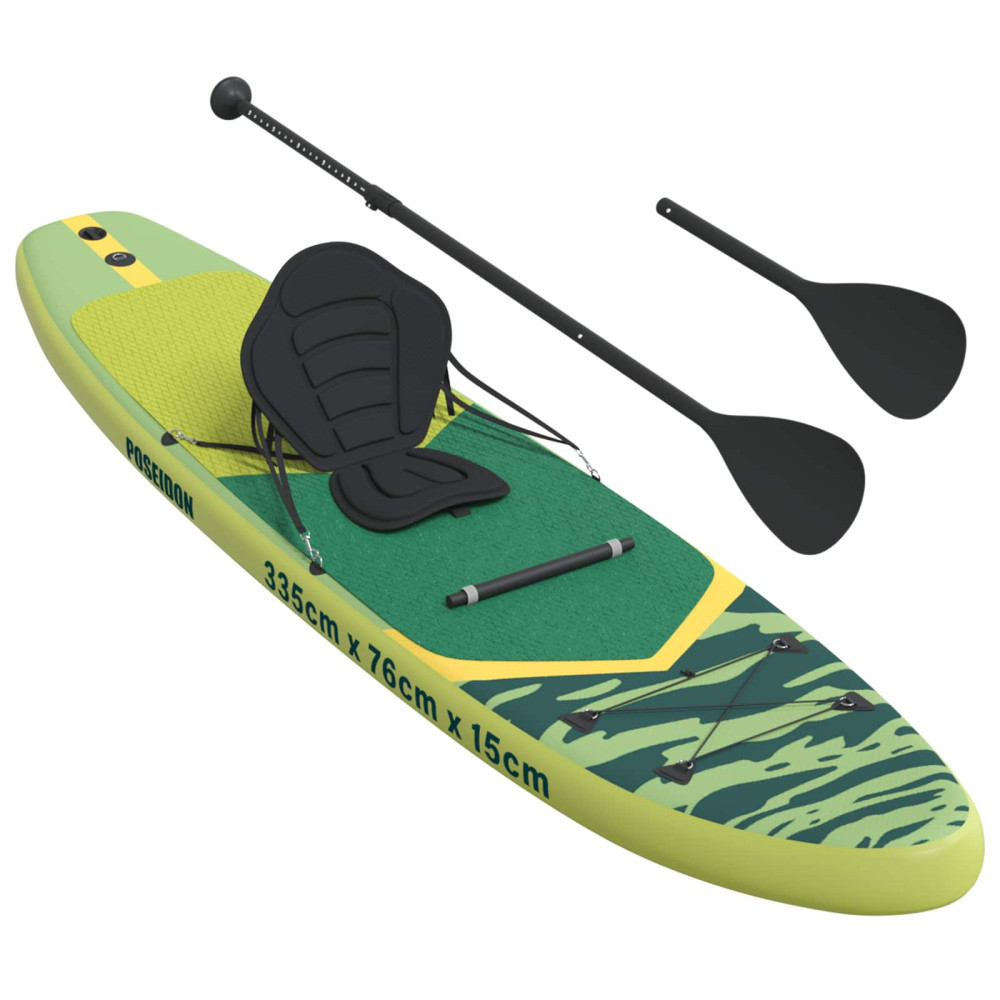 Produktbild för SUP-bräda med sits 2-i-1 POSEIDON 335 x 76 x 15 cm Grön för