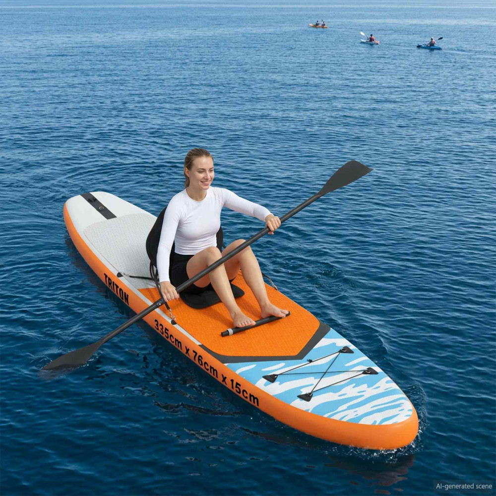Produktbild för SUP-bräda med sits 2-i-1 TRITON 335 x 76 x 15 cm Blå för