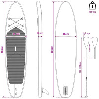 Produktbild för SUP-bräda med sits 2-i-1 POSEIDON 366 x 81 x 15 cm Grön för