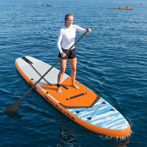vidaXL SUP-bräda med sits 2-i-1 TRITON 366 x 81 x 15 cm Blå för