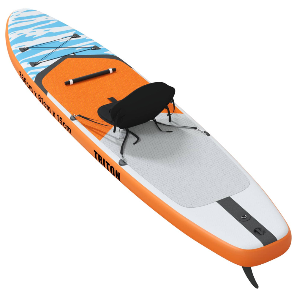 Produktbild för SUP-bräda med sits 2-i-1 TRITON 366 x 81 x 15 cm Blå för