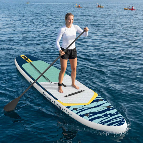 vidaXL SUP-bräda med sits 2-i-1 APEX 366 x 81 x 15 cm Blå för