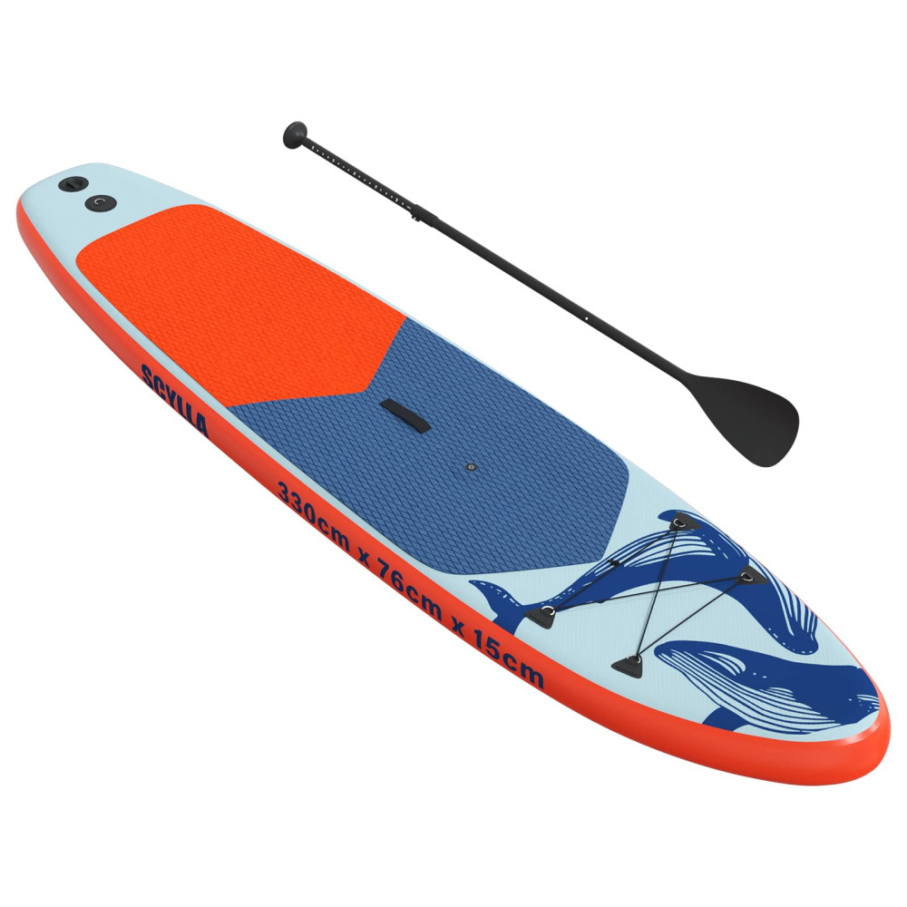 Produktbild för Uppblåsbar SUP-bräda med segel SCYLLA 330 x 76 x 15 cm Blå för