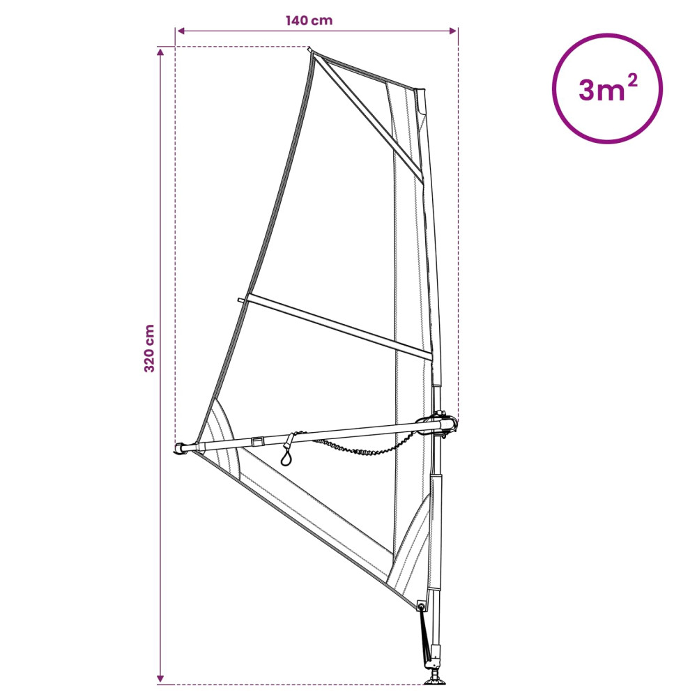 Produktbild för Uppblåsbar SUP-bräda med segel POSEIDON 330 x 76 x 15 cm Grön