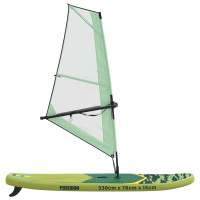 Produktbild för Uppblåsbar SUP-bräda med segel POSEIDON 330 x 76 x 15 cm Grön