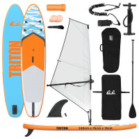 Produktbild för Uppblåsbar SUP-bräda med segel TRITON 330 x 76 x 15 cm Blå för