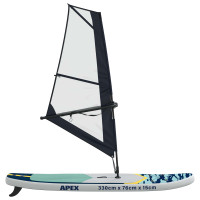 Produktbild för Uppblåsbar SUP-bräda med segel APEX 330 x 76 x 15 cm Blå för