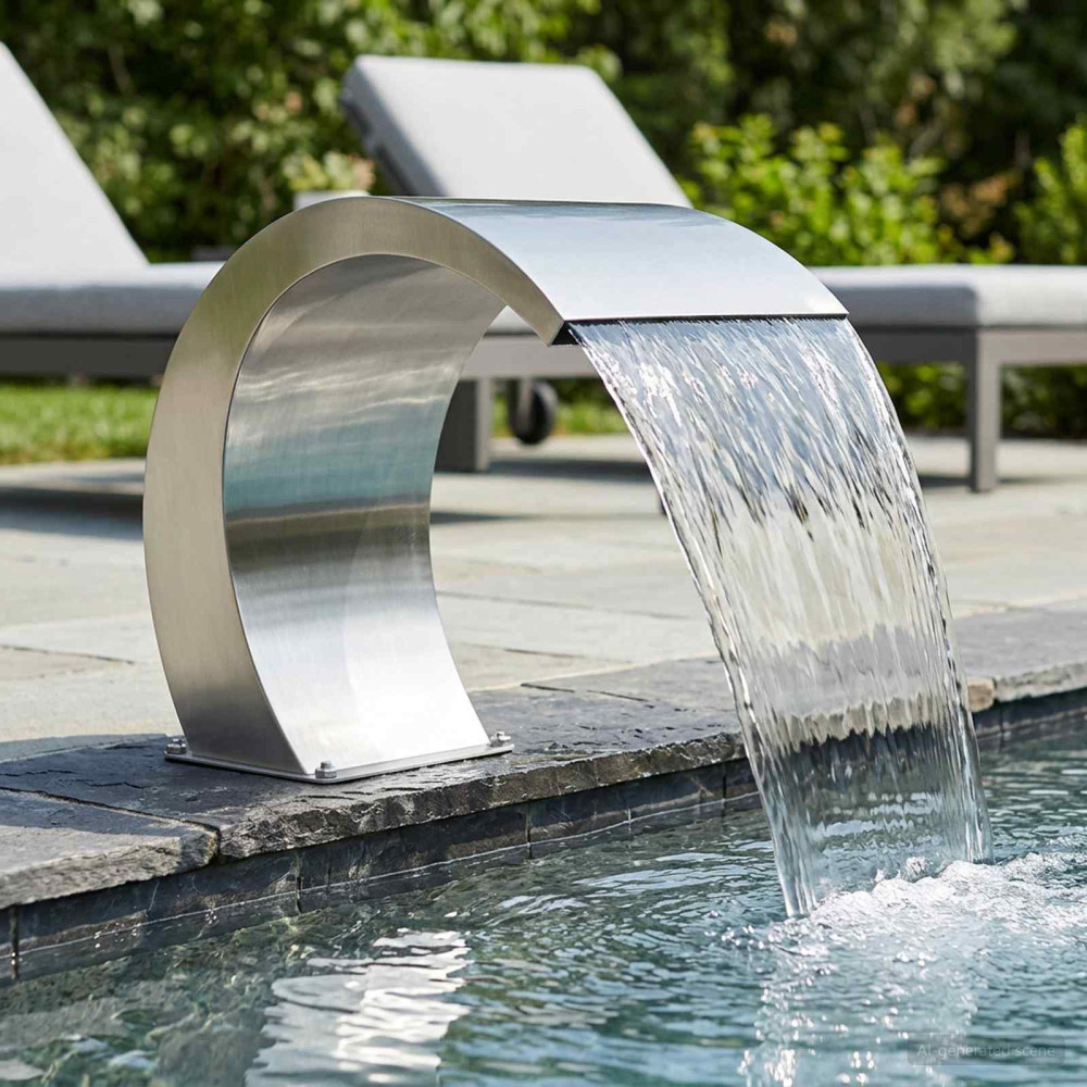 Produktbild för Pool Fontän Silver 61 x 30 x 71 cm Rostfritt stål
