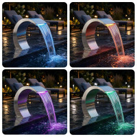 Produktbild för Pool Fontän Silver 61 x 30 x 71 cm Rostfritt stål