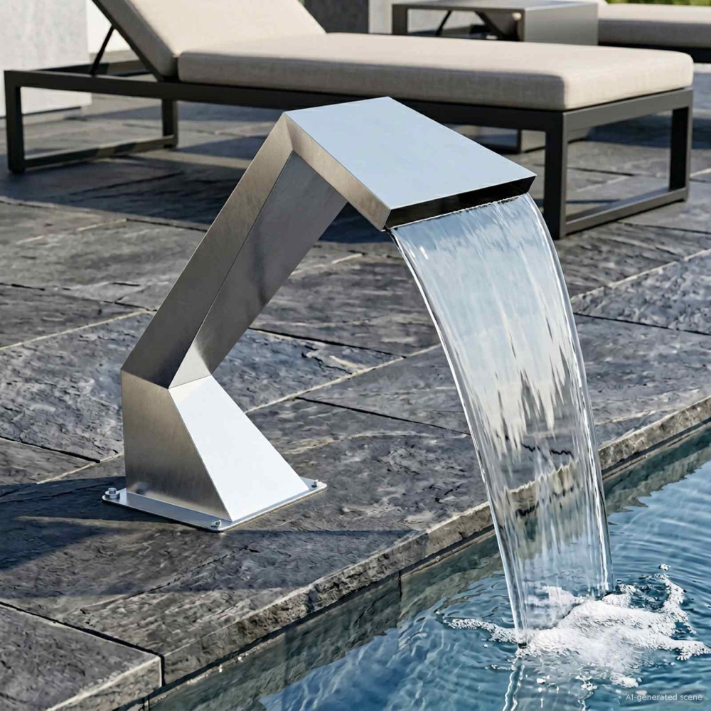 Produktbild för Pool Vattenfall Rostfritt stål 63,5 x 29 x 51 cm Silver