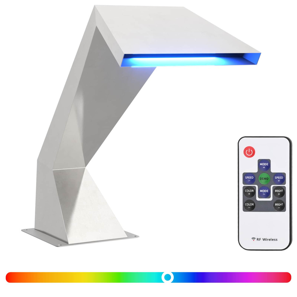 Produktbild för Poolfall med RGB LEDs Rostfritt stål 63,5 x 29 x 51 cm Silver