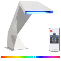 Produktbild för Poolfall med RGB LEDs Rostfritt stål 63,5 x 29 x 51 cm Silver