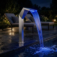 Produktbild för Pool Vattenfall Rostfritt stål 50 x 30 x 90 cm Silver