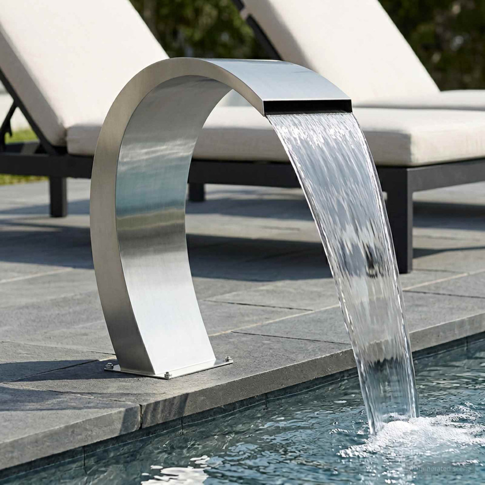 Produktbild för Pool Fontän Silver 60 x 30 x 70 cm Rostfritt stål