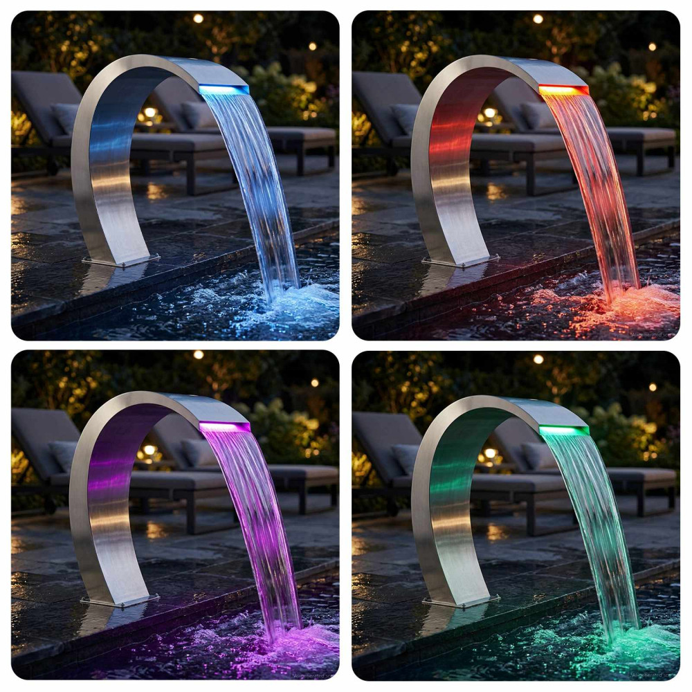 Produktbild för Pool Fontän Silver 60 x 30 x 70 cm Rostfritt stål