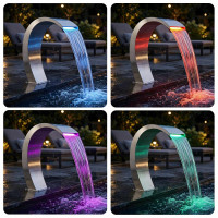 Produktbild för Pool Fontän Silver 60 x 30 x 70 cm Rostfritt stål