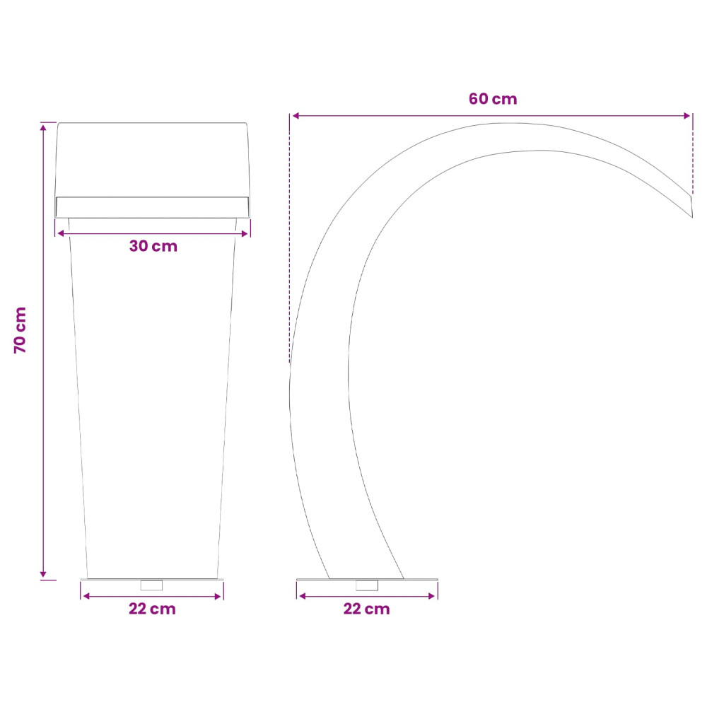 Produktbild för Pool Fontän Silver 60 x 30 x 70 cm Rostfritt stål