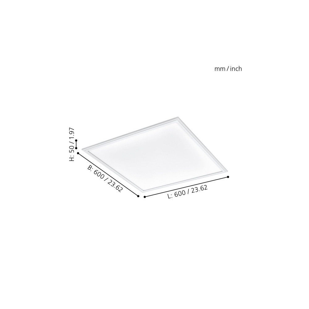 Produktbild för EGLO SALO-A PANEL 600X600 4000LM 2700-6500K VIT M/FJÄRRKONTR...