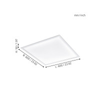 Produktbild för EGLO SALO-A PANEL 600X600 4000LM 2700-6500K VIT M/FJÄRRKONTR...