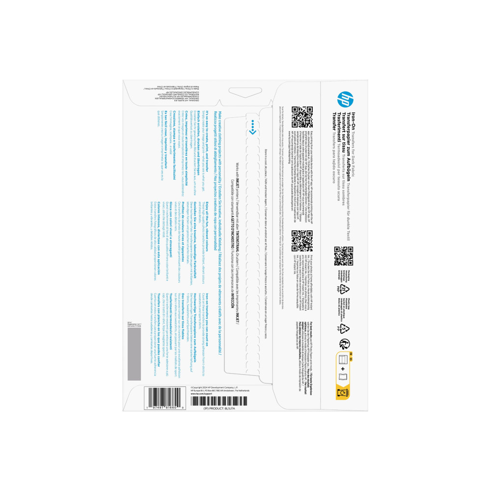 Produktbild för HP - transfertryck - matt - 10 ark - A4