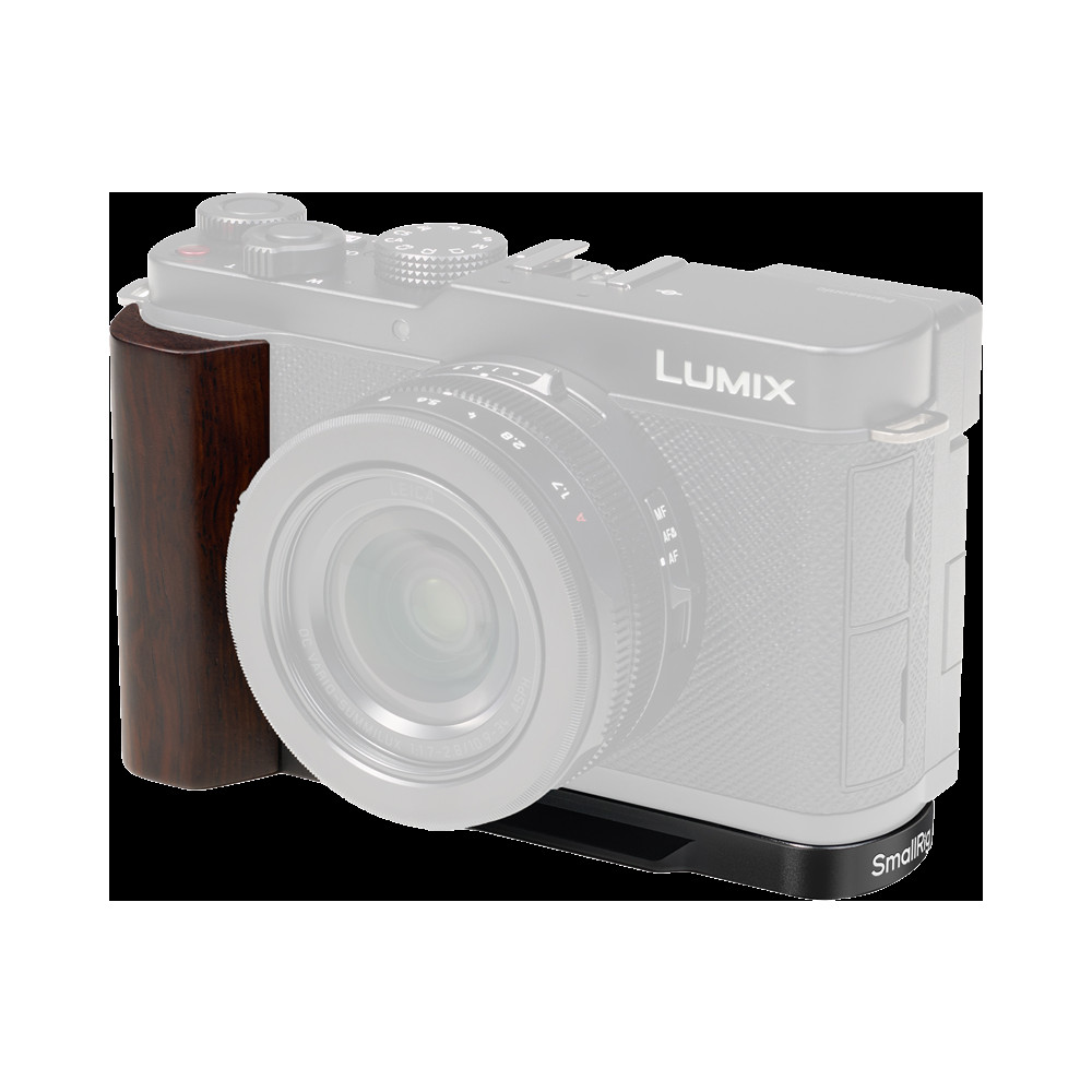 Produktbild för SmallRig 5942 L-Shaped Mount Plate with Wooden Handle for Panasonic LUMIX L10 Black
