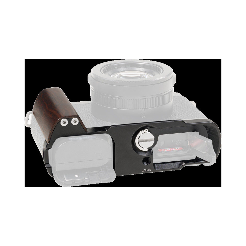 Produktbild för SmallRig 5942 L-Shaped Mount Plate with Wooden Handle for Panasonic LUMIX L10 Black