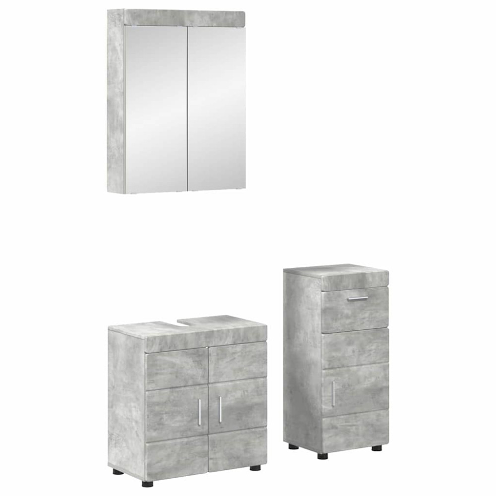 Produktbild för Badrumsmöbelset TULUM 3 pcs Betonggrå 60 x 34 x 63 cm