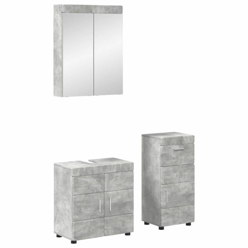 vidaXL Badrumsmöbelset TULUM 3 pcs Betonggrå 60 x 34 x 63 cm