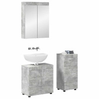 Produktbild för Badrumsmöbelset TULUM 3 pcs Betonggrå 60 x 34 x 63 cm