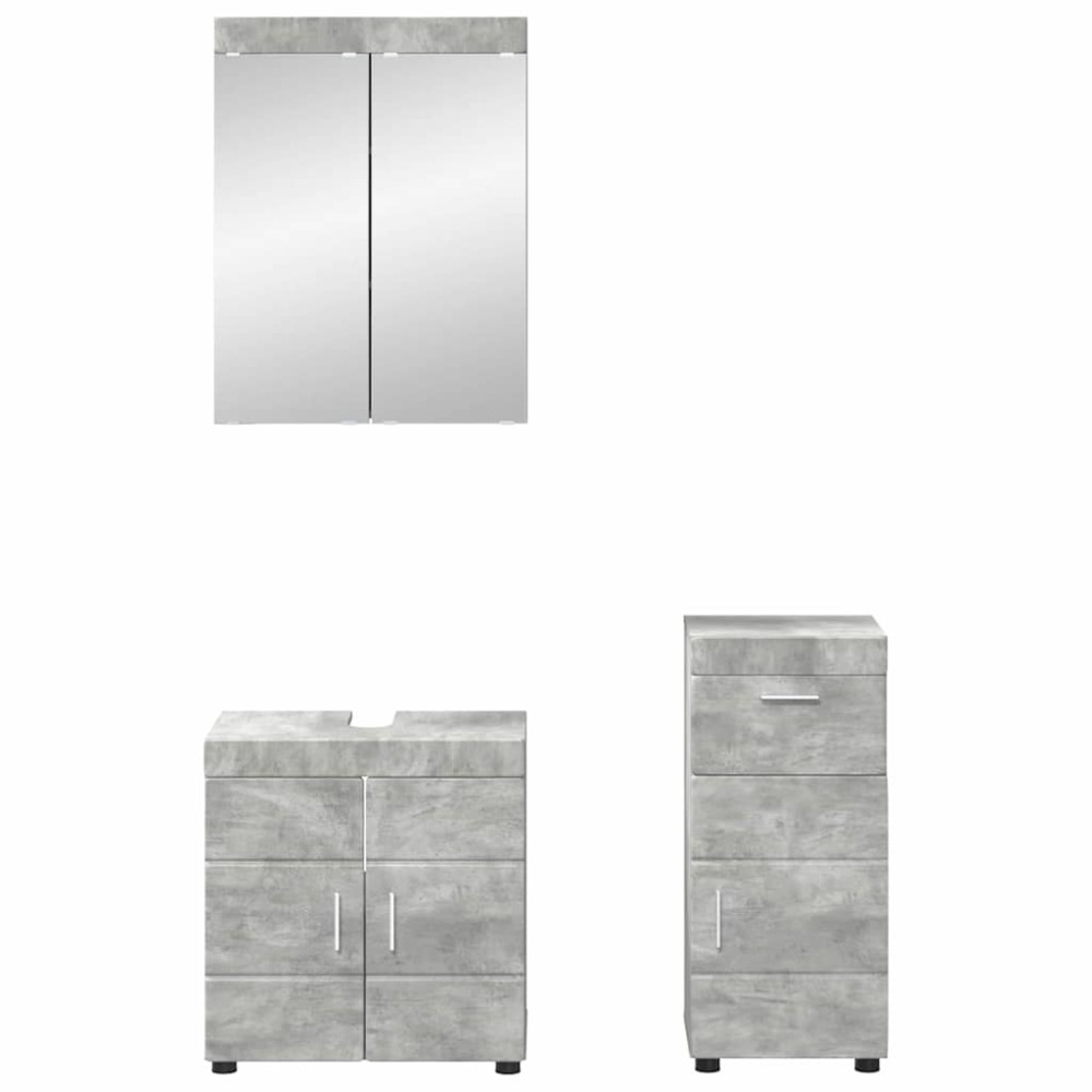 Produktbild för Badrumsmöbelset TULUM 3 pcs Betonggrå 60 x 34 x 63 cm