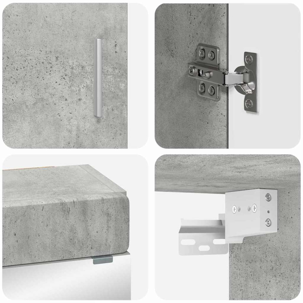 Produktbild för Badrumsmöbelset TULUM 3 pcs Betonggrå 60 x 34 x 63 cm