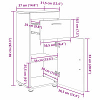 Produktbild för Badrumsmöbelset TULUM 3 pcs Betonggrå 60 x 34 x 63 cm