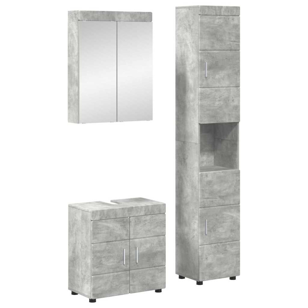 Produktbild för Badrumsmöbelset TULUM 3 pcs Betonggrå 60 x 34 x 63 cm