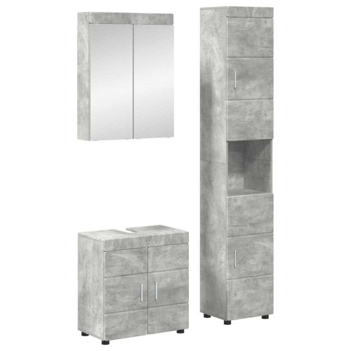 vidaXL Badrumsmöbelset TULUM 3 pcs Betonggrå 60 x 34 x 63 cm