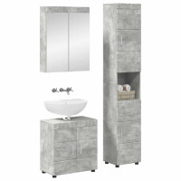 Produktbild för Badrumsmöbelset TULUM 3 pcs Betonggrå 60 x 34 x 63 cm