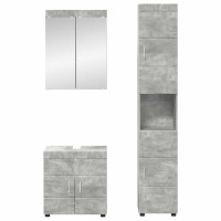 Produktbild för Badrumsmöbelset TULUM 3 pcs Betonggrå 60 x 34 x 63 cm