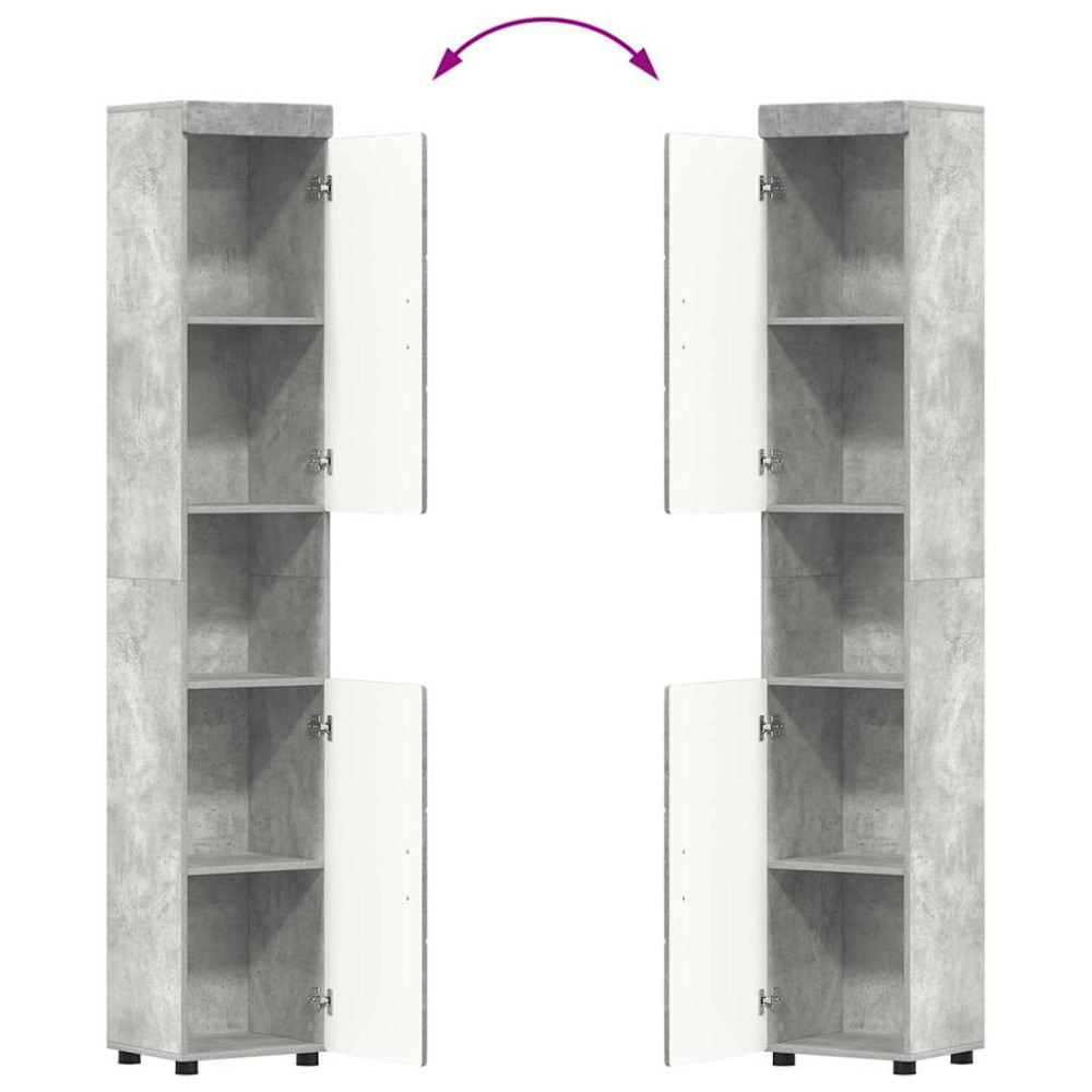 Produktbild för Badrumsmöbelset TULUM 3 pcs Betonggrå 60 x 34 x 63 cm
