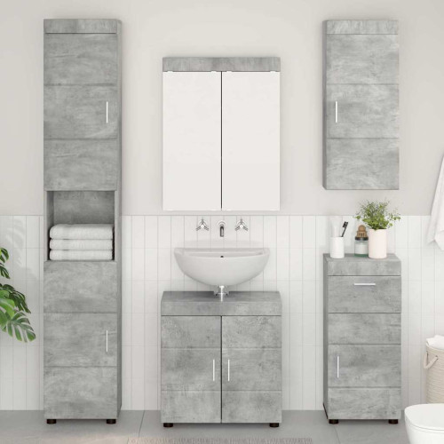 vidaXL Badrumsmöbelset TULUM 5 pcs Betonggrå 60 x 34 x 63 cm