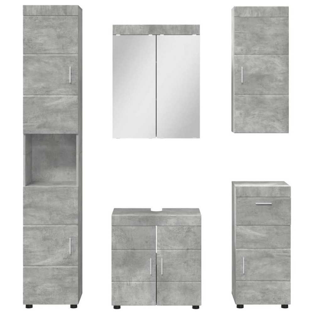 Produktbild för Badrumsmöbelset TULUM 5 pcs Betonggrå 60 x 34 x 63 cm