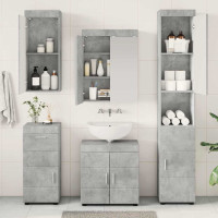 Produktbild för Badrumsmöbelset TULUM 5 pcs Betonggrå 60 x 34 x 63 cm