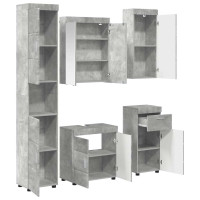 Produktbild för Badrumsmöbelset TULUM 5 pcs Betonggrå 60 x 34 x 63 cm
