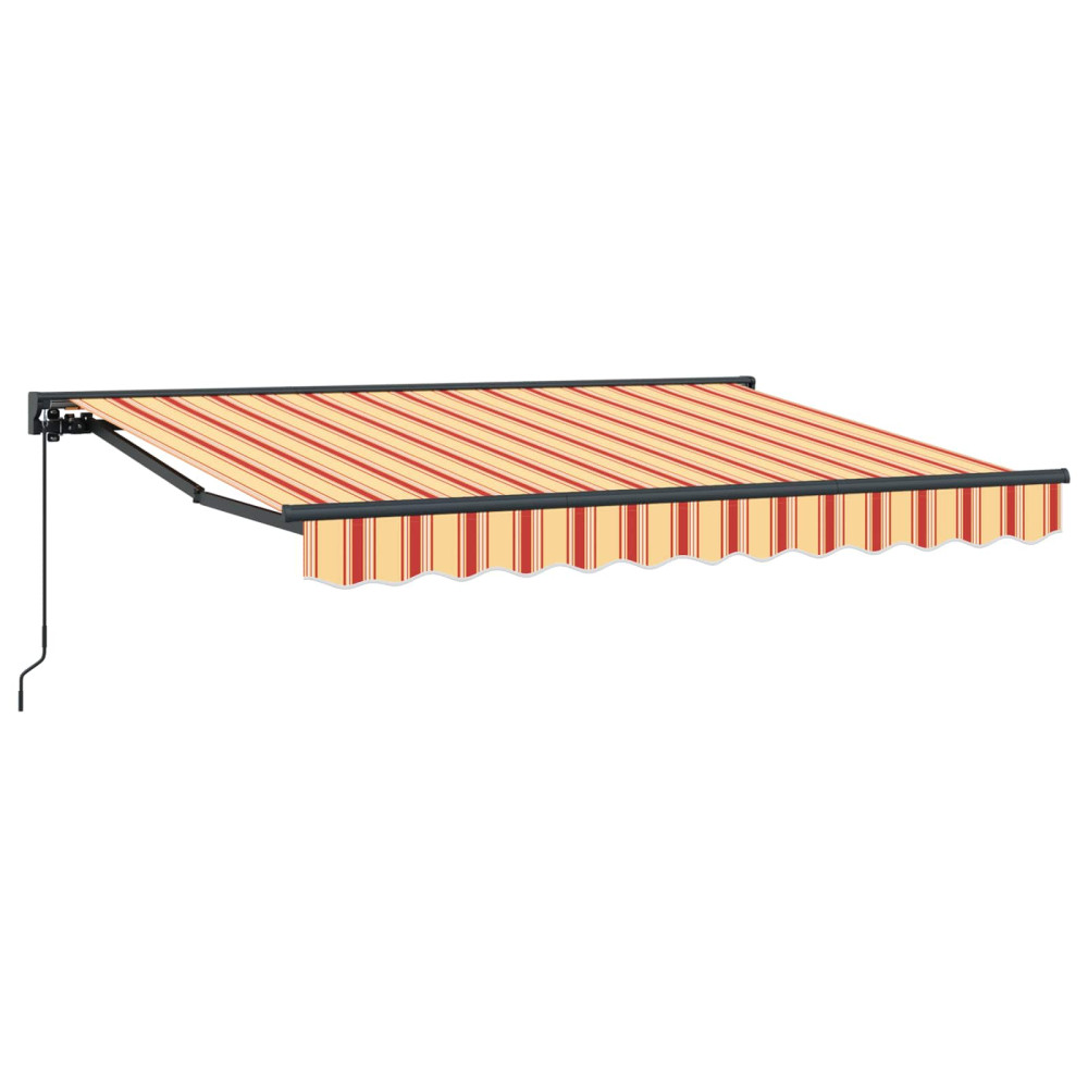 Produktbild för Manuell Utdragbar Markis Gul, Orange och Vit 2,5 x 2 m