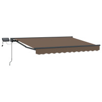 Produktbild för Manuell markisram med LED-lampor Taupe 2,5 x 2 m