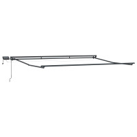 Produktbild för Manuell markisram med LED-lampor Taupe 2,5 x 2 m