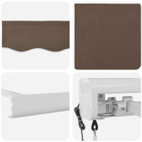 Produktbild för Utdragbar markis Taupe 300 x 250 cm Tyg och Metall