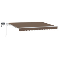 Produktbild för Utdragbar markis Taupe 350 x 250 cm Duk och Aluminium